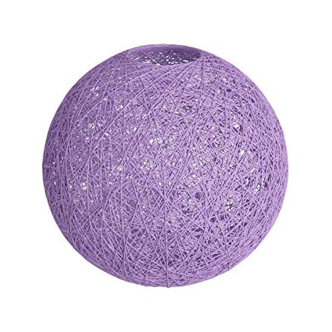 GLS Lighting Fixture Replacement, Round Globe Shade, Hemp Globe Lamp Shade,Globe Lamp Shade Replacement (Light Purple,Diameter: 6 IN, Fitter:2.5 IN) Cover