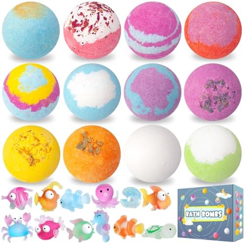 Bath Bombs For Kids And Women, 12 Natural Handmade Bath Bomb Gift Set, Bubble Bath Bombs - Perfect Self Care Relaxing Spa Gifts - 66 - View #8