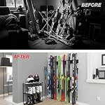 32 inch Ski Rack, Wall Mounted Ski Storage for Garage Storage Snowboard Organizer System, 10 Pairs of Skis Holder Hangers for Home Shed, Holds Up to 300lbs - Image 5