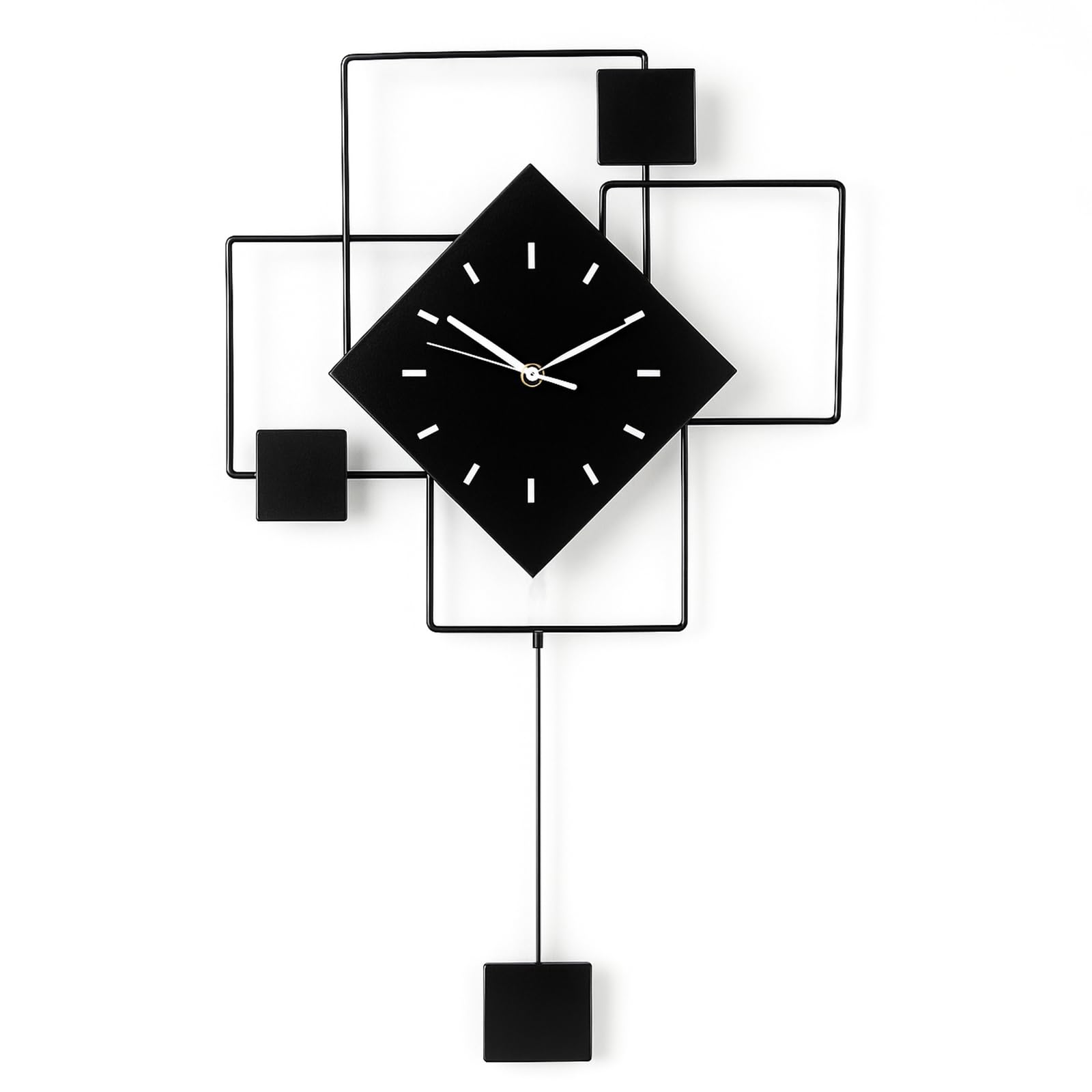 ANYVOYAGE Modern Wall Clock 61×48 cm, Geometric Acrylic Silent Quartz Clock for Living Room, Office, Hallway Decorative Art Wall Timepiece with Metal Hands & Minimalist Design