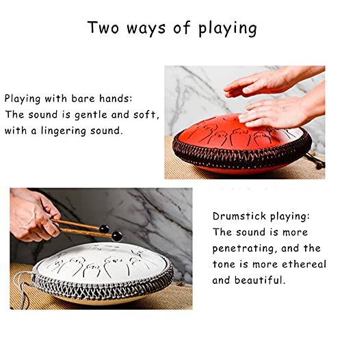 Tambor Tongue Drum de Acero 14 Pulgadas 15 Notas Marrón miniatura 5