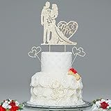 Spiareal 4 Pcs Mr and Mrs Cake Topper Rhinestone Metal Love Wedding Cake Topper, Happy Anniversary Cake Topper Heart Cake Topper for Bridal Shower, Birthday, Wedding, Engagement (Gold)