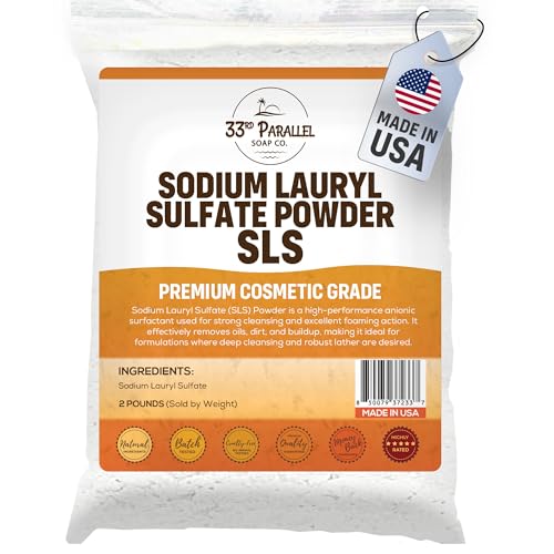 2 Pound Sodium Lauryl Sulfate (SLS) Powder | High Foaming Surfactant for Soap Making Shampoo & Cleansers Powerful Lathering Agent for Personal Care Formulations | 2 Pound / 32oz