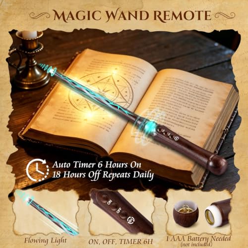 Image of Floating Candles with Wand for Halloween Decorations: Upgraded 20Pcs Magic LED Hanging Floating Candle Battery Operated Flameless Candles with Timer for Birthday Gifts Halloween Party Indoor Decor
