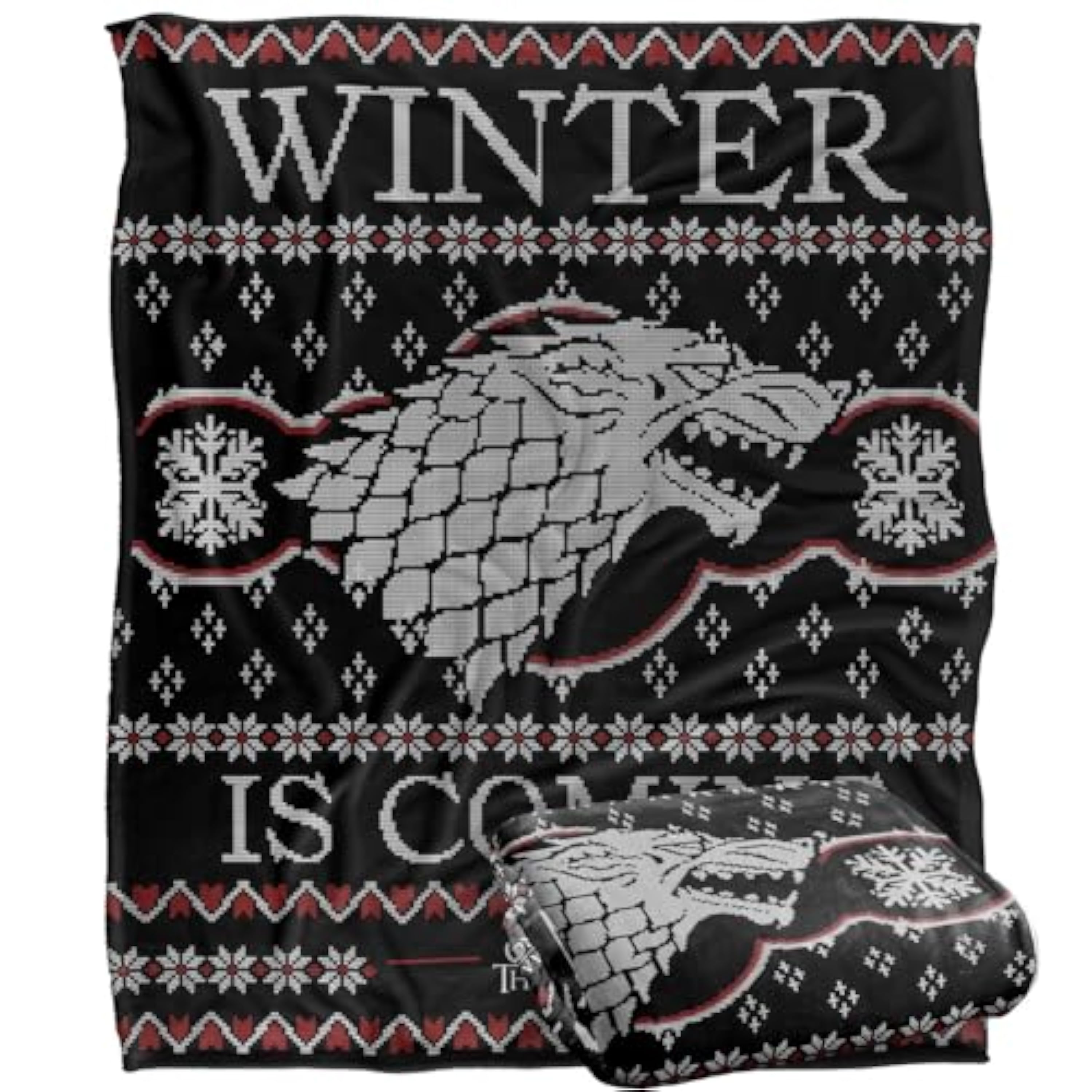 Game of Thrones Blanket, 152 x 127 cm Winter is Coming Ugly Christmas Sweater Silky Touch Super Soft Throw Blanket
