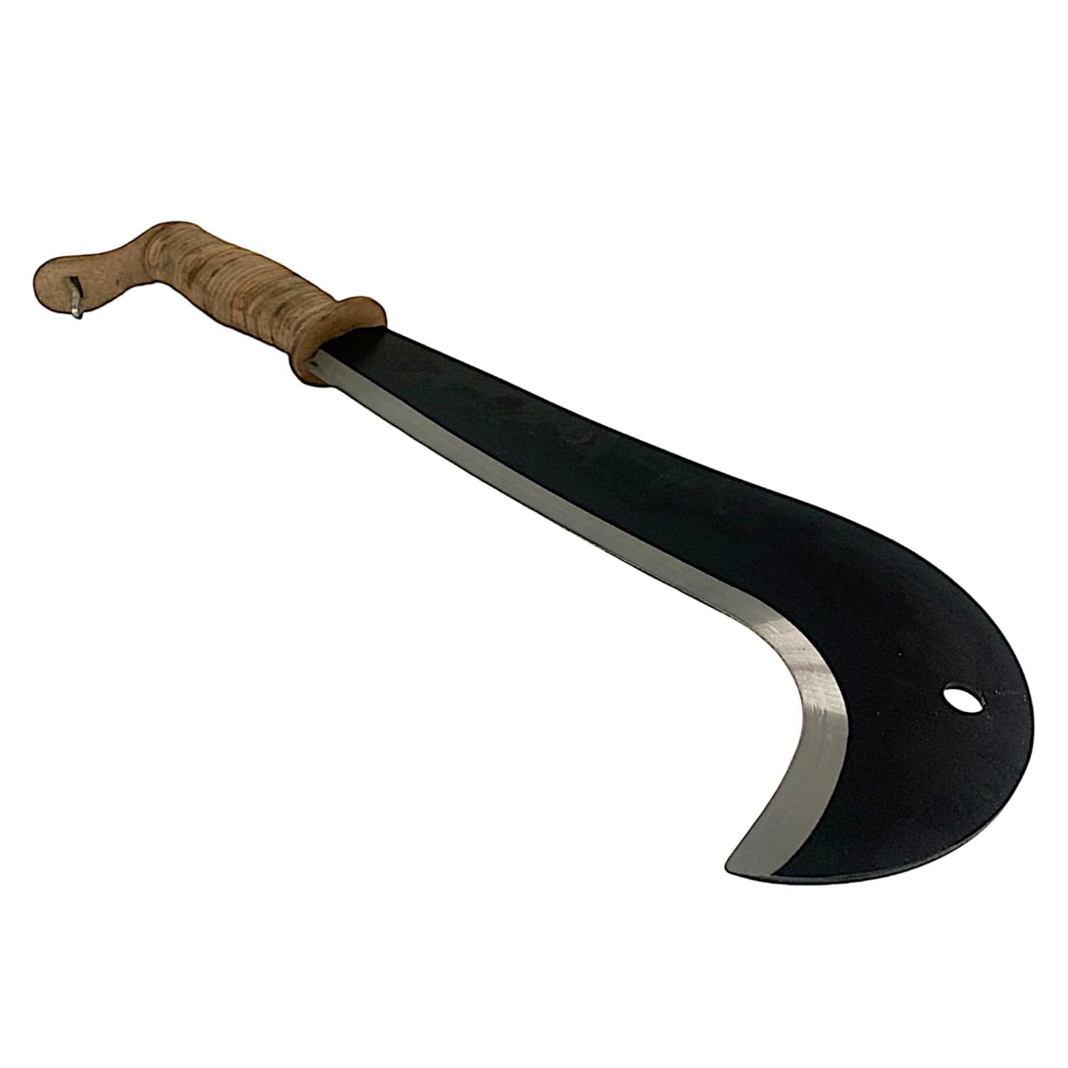 21 SHOP® Roncola 30 cm Manico in Cuoio, Coltello da Canna Falcetto Lama Affilata con Gancio e Protezione, Utensile Agricolo e da Giardinaggio per la cura di piante, alberi e raccolti Tipo "Bergamo"