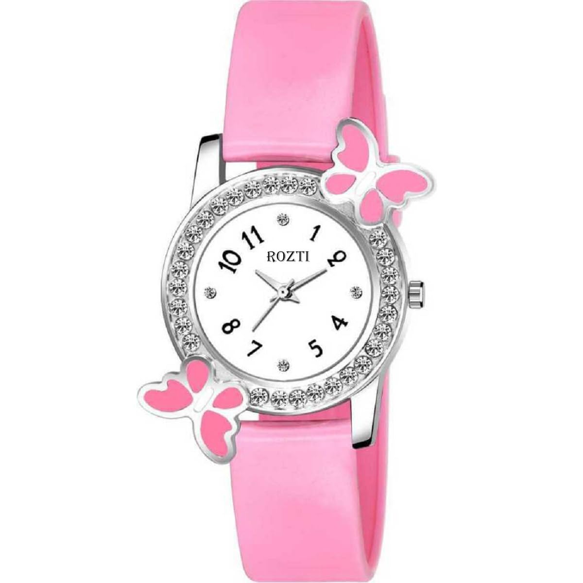 Rozti Analogue White Dial Butterfly Pink Silicone Strap Watch for Girls & Women (B0CH5DS5XF) Amazon Price History, Amazon Price Tracker