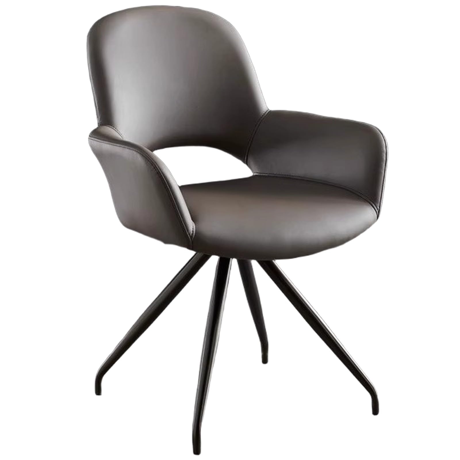 Fauteuil chaise en similicuir gris au design ergonomique et finitions contemporaines