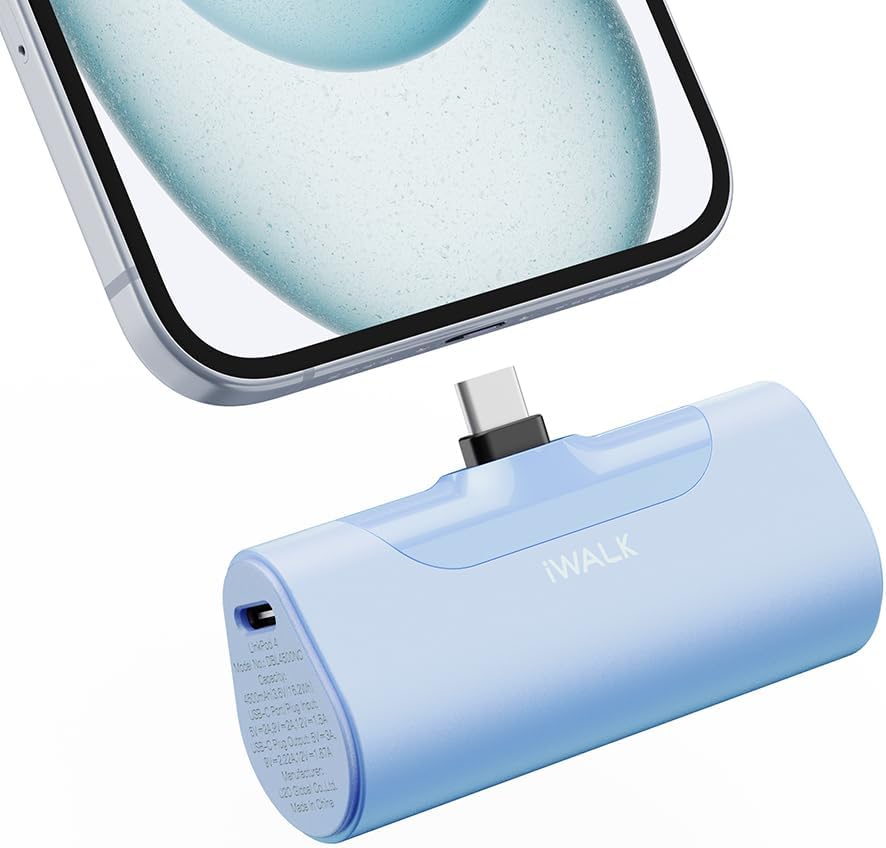 iWALK Portable Charger for iPhone 15 USB-C Small Power Bank 20W 4500mAh Fast Charging Battery Pack Compatible with iPhone 15/15 Plus/15 Pro/15 Pro Max, iPhone 16 Series,Samsung S24/23, Android iWALK Portable Charger for iPhone 15 USB-C Small Power Bank 20W 4500mAh Fast Charging Battery Pack Compatible with iPhone 15/15 Plus/15 Pro/15 Pro Max, iPhone 16 Series,Samsung S24/23, Android