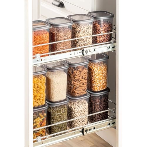Image of HomeWiz Airtight Kitchen Storage Box 1100ml Pack of 6 | Food Grade BPA-Free Kitchen Jars | Storage & Containers Set | Container Set For Pulses | Unbreakable Plastic Container Set |Multipurpose Storage