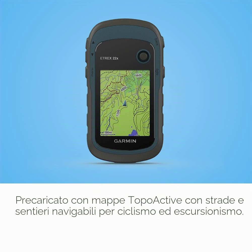 Garmin 010-02256-00 eTrex 22x, robusto navigatore GPS portatile, nero/blu navy