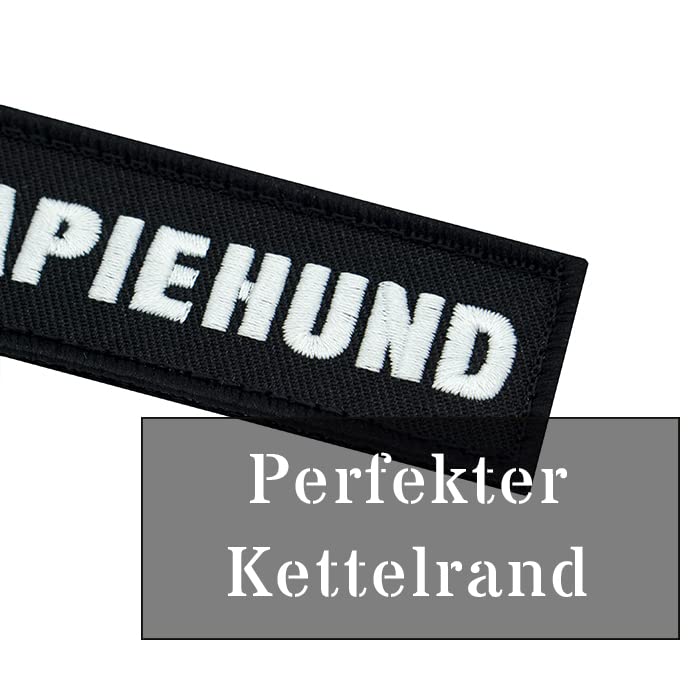 Café Viereck ® Hundehalsband Hundegeschirr Patch für Hunde mit Klett - 11 x 3 cm (Therapiehund)
