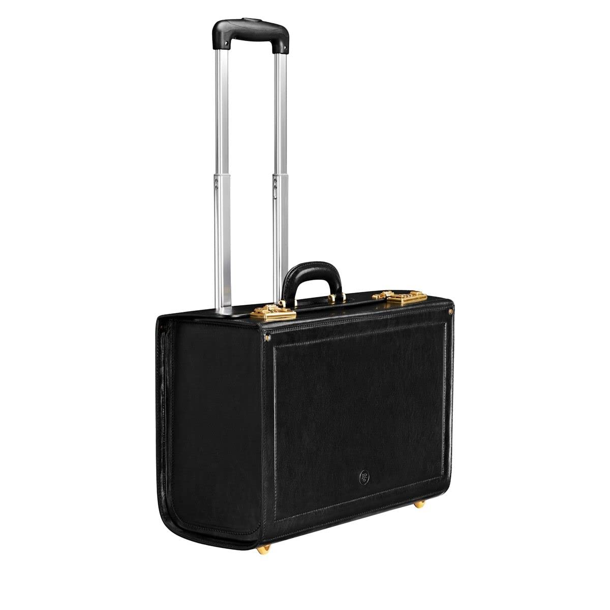 Maxwell Scott | Personalized Mens Luxury Leather Pilot/Catalog Case with Wheels | The VareseW | Classic Business Travel Bag