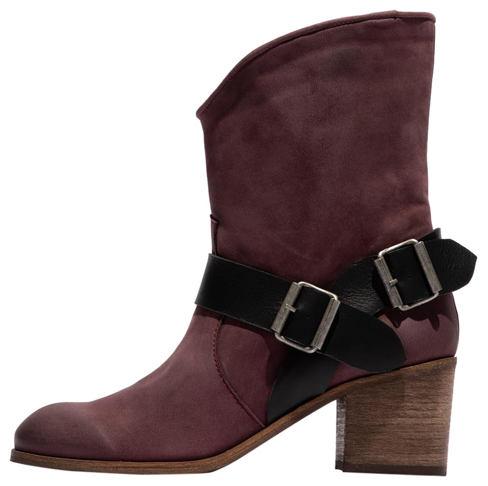 Fly London Women's DAAN165FLY Western Boot, Burgundy/Black, 9 UK