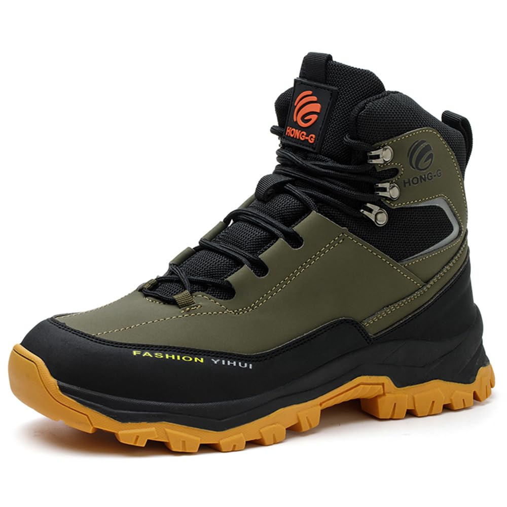 Zapatos de seguridad para hombre y mujer, S3, ligeros, impermeables, altos, antideslizantes, botas de seguridad con puntera de acero