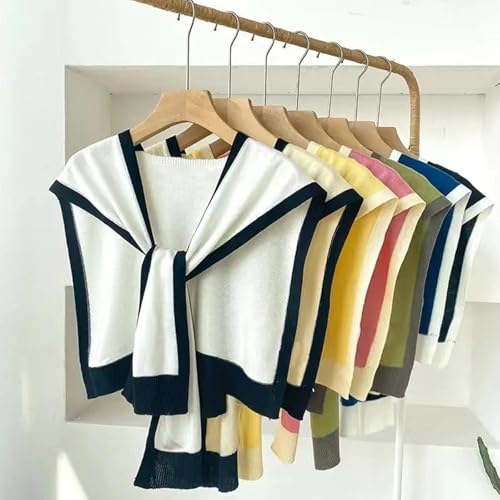 Women's Colorblock Shawl – Soft, Stylish & Perfect for Everyday or Gifting, Knitted Knotted Wraps for Ac Rooms4