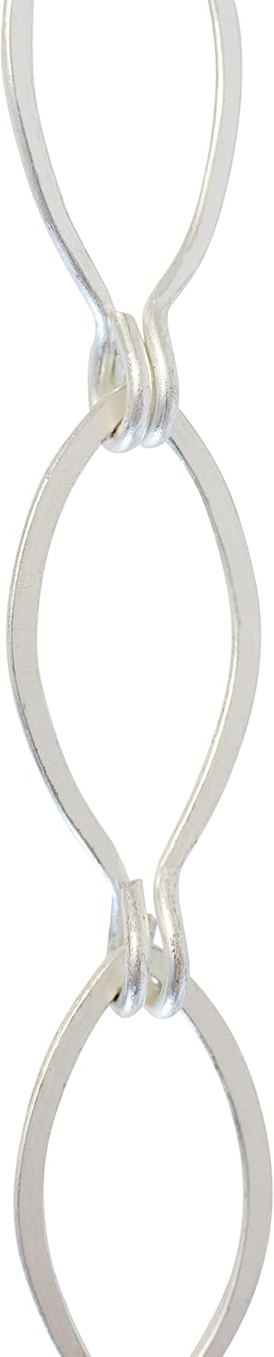 RCH Hardware CH-04-PN-3 Decorative Polished Nickel Solid Brass Chain for Hanging, Lighting-Sleek Ovals and Unwelded Links (3 ft/1 Yard)