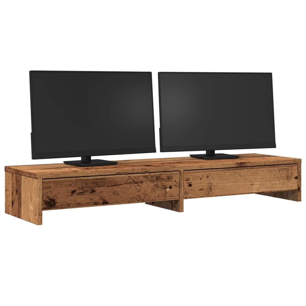 Gecheer Supporto Monitor con Cassetti Legno 100x27x15 cm in Truciolato