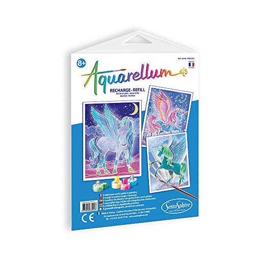 SentoSphère - RECHARGE AQUARELLUM - PEGASES - Recharge Cartes Aquarellum - Kit peinture - Peinture Aquarellable Magique - A partir de 8 ans - fabriqué en France