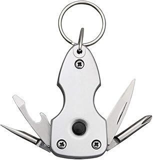Stealodeal Silver Keychain with Torch, Screwdriver & Bottle Opener Key Chain, Steel Price In India