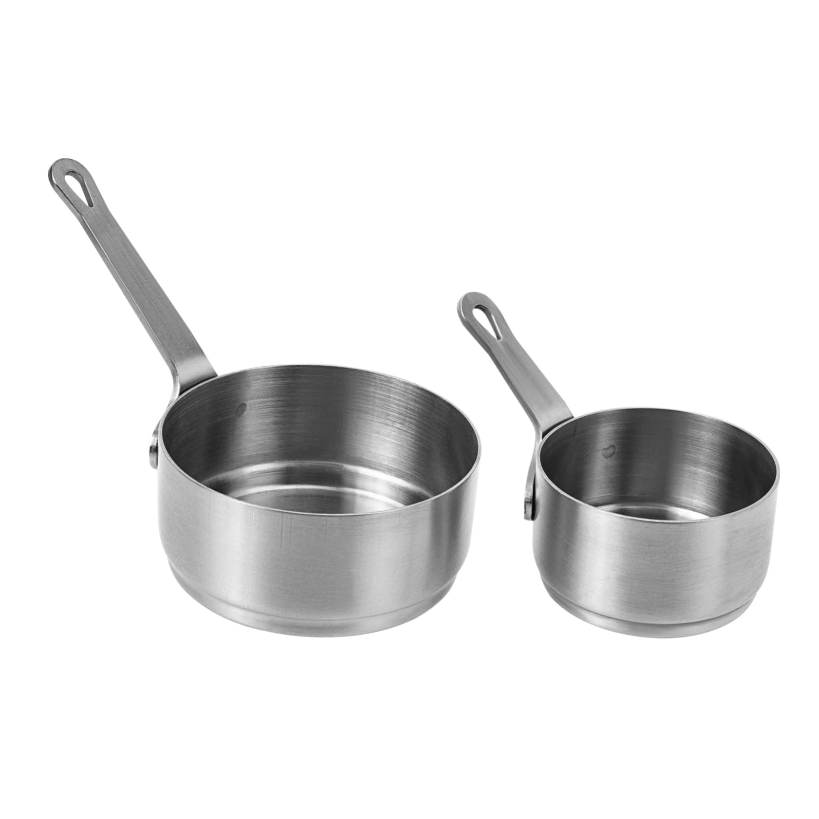 HOLIDYOYO Ergonomic Handle Stainless Steel Sauce Cup Condiment Holder for Western Food Seasoning Plate