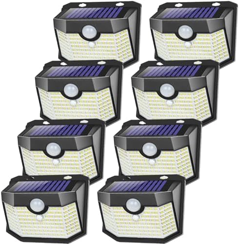 Aootek Solar Outdoor Lights 8 Pack, Motion Sensor, 3 Lighting Mod...