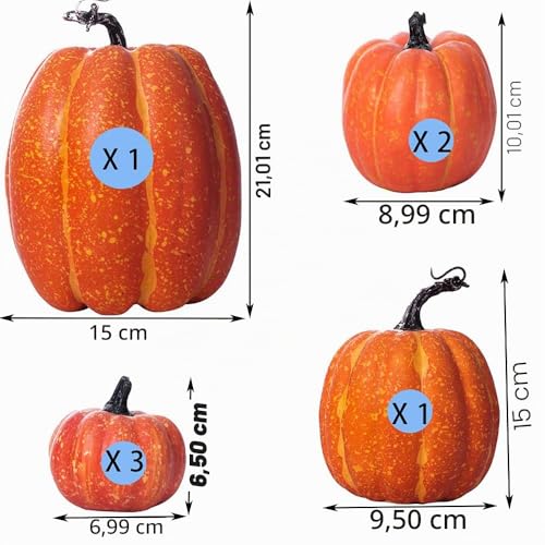 7 Stück künstlicher Kürbis, künstlicher Kürbis, Herbstdekoration für Thanksgiving, Halloween, Weihnachten – Bild 3