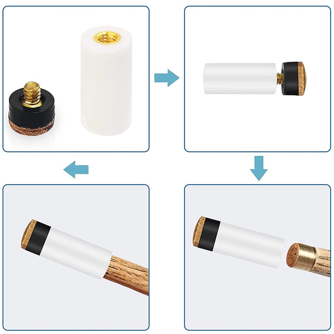 Amazon | Nqsajhbe 40個のビリヤードキューチップ、12MMビリヤード