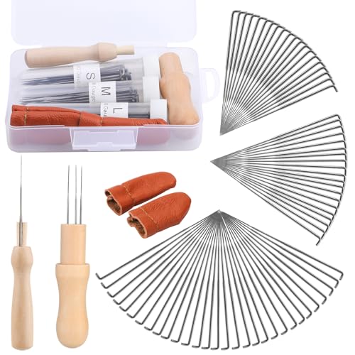 Bamru 74 agujas de fieltro de lana, herramientas de fieltro de aguja, herramientas de fieltro, herramientas de fieltro con agujas de fieltro en 3 tamaños para principiantes y profesionales