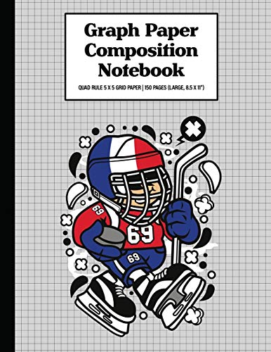 Graph Paper Composition Notebook Quad Rule 5x5 Grid Paper - 150 Sheets (Large, 8.5 x 11
