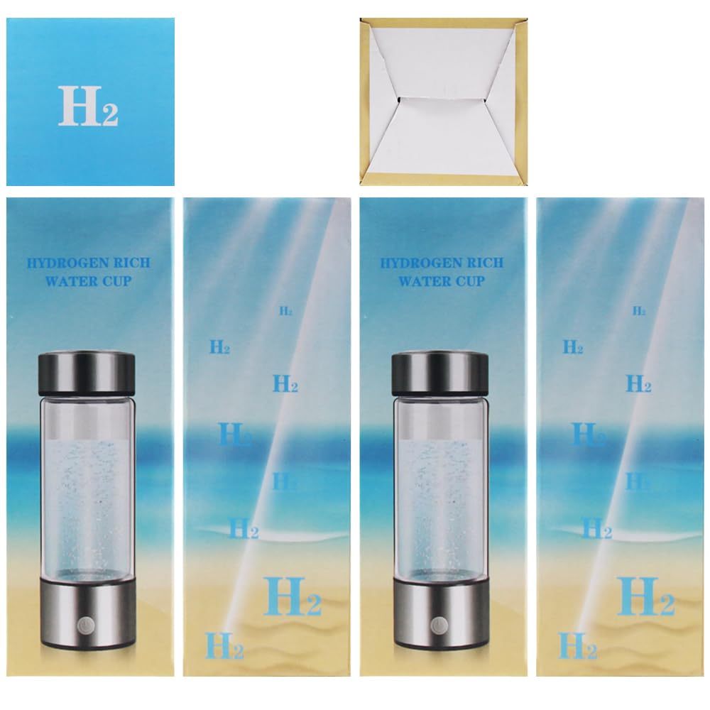 LEEZEL Generatore di Acqua Idrogenata, 420ML Portatile Tazza Ricca di Idrogeno Bottiglia, Bombola del Generatore di Idrogeno, Ricarica USB Portatile per Casa, Ufficio e Viaggi (nero)