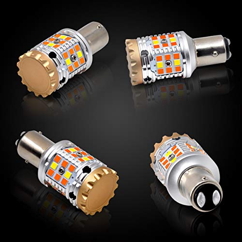 Lasfit 1157 Switchback Led Bulb 2057 7528 Dual Color Built In Resistor Canbus Ready Anti Hyper Flash Led Amber Turn Signal Light Blinker Bulbs White Daytime Running Parking Light 2022 (2 Pack) #TOP5