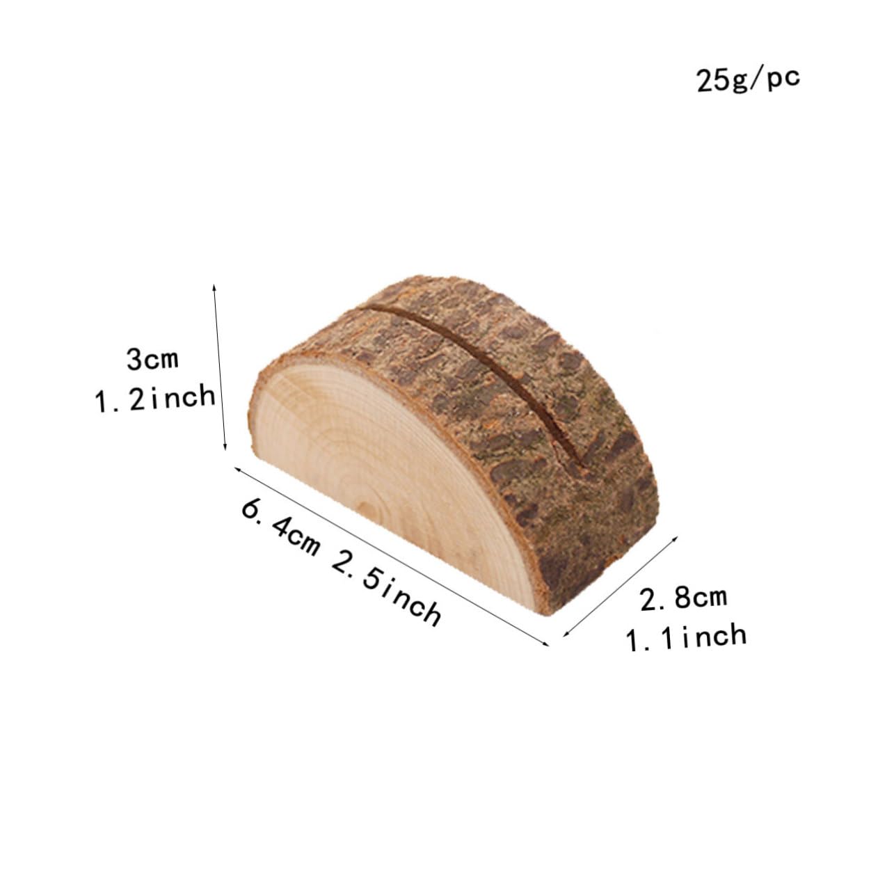 PRETYZOOM 20Pcs Semicircle Rustic Wood Business Holders Vintage Id Clamps for Wedding Table Numbers Party Events Restaurant Menu Displays and Home Decorations