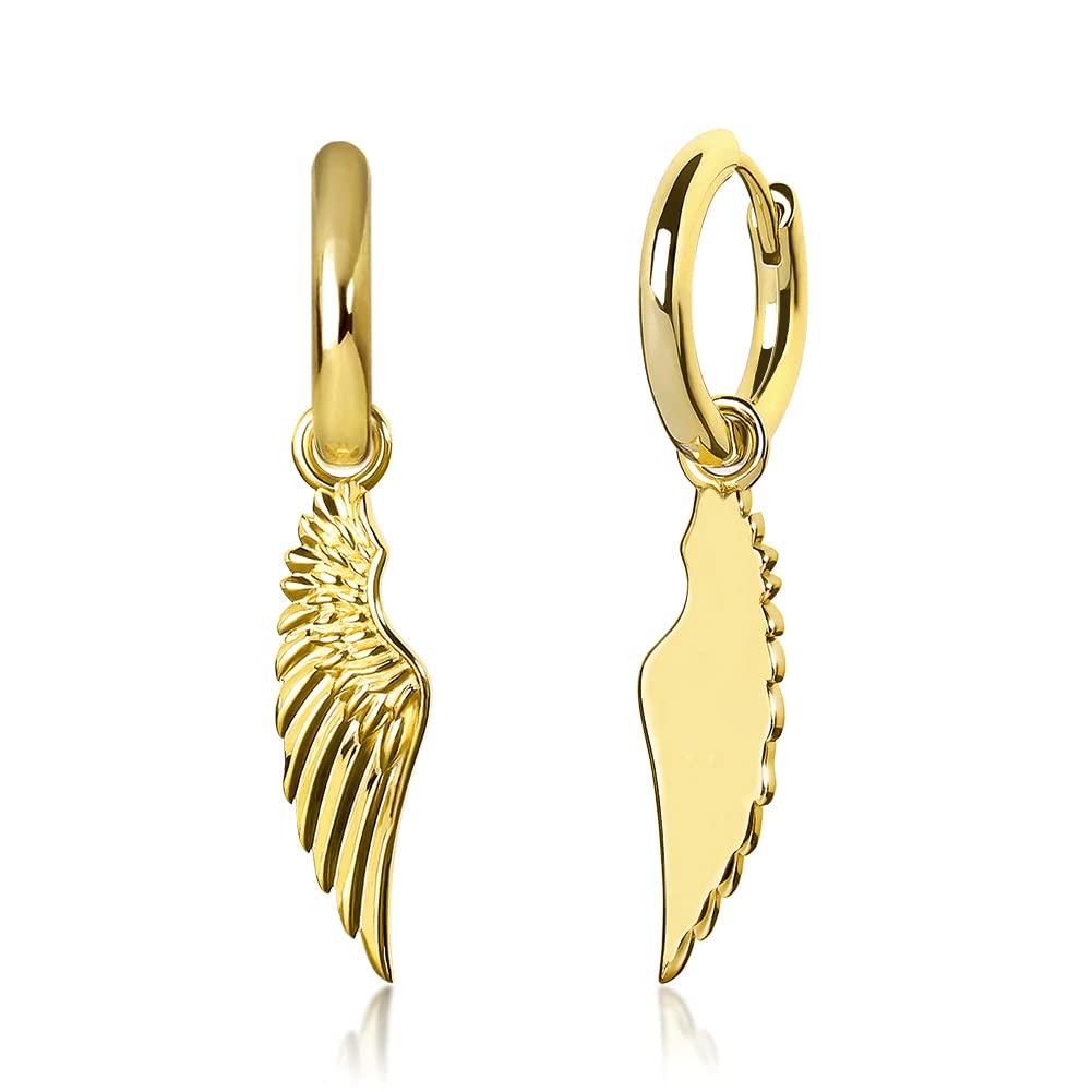 HELLOICEAngel Wings Dangle Earrings for Women Men Hook Drop Earrings Dainty Trendy Hypoallergenic Wings Jewelry for Dating Party Everyday Wear
