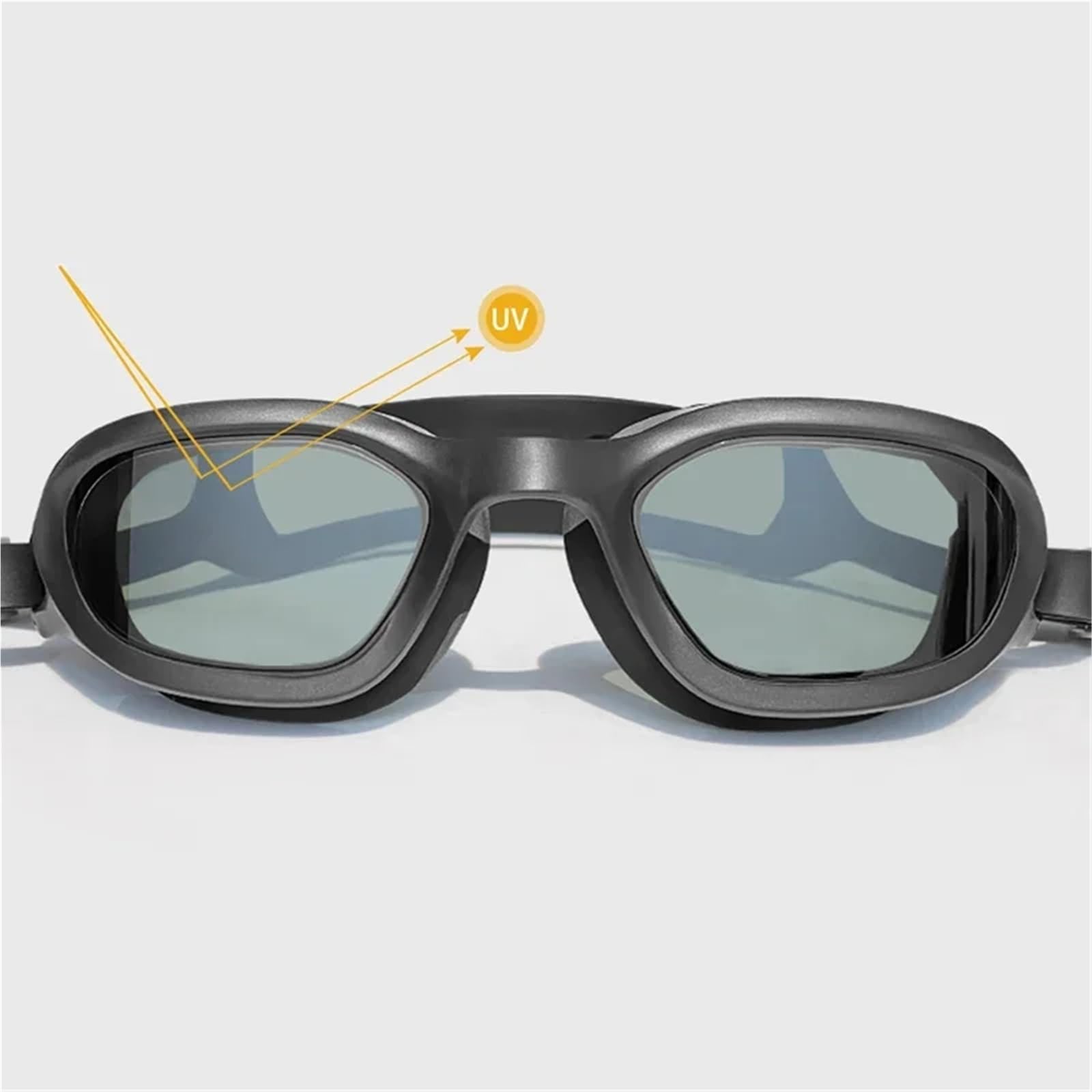 Gafas De Natación Adultos Niños Deportes Para Deportes | Gafas de natación lentes ópticas HD impermeables antivaho gafas de piscina de marco grande