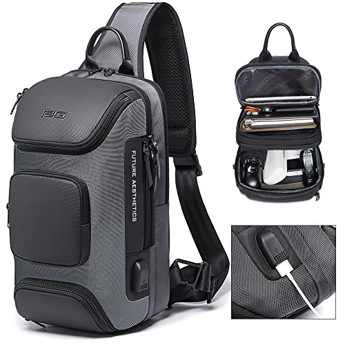 Image of BANGE Sling Bag, Waterproof Shoulder Bag for Men, Casual Sports Sling Bag, Every Day Bag for Men