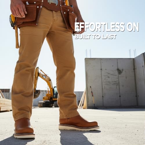 SUREWAY Men's Slip On Chlesea Work Boots for Men - Lightweight Comfortable,Full Grain Leather,Slip-resistant Wedge Sole2