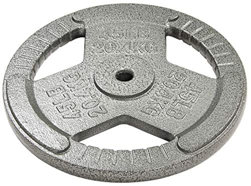 Fitvids Cast Iron Plate Weight Plate for Strength Training and Weightlifting, 1-Inch Center, Single 45LB
