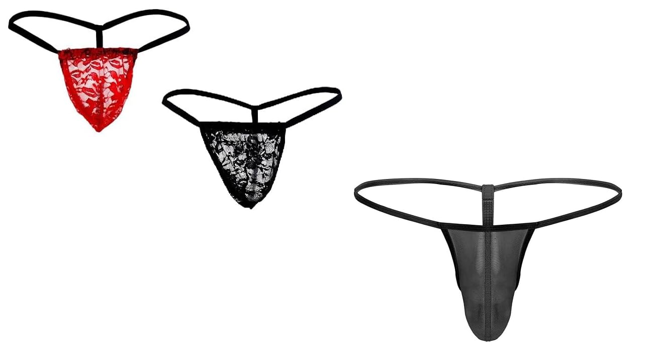 xenza Men's Open Front Combo Briefs | G-String Design | Night Underwear | Lightweight & Breathable Innerwear Pack of 3 Multicolor-picture-35