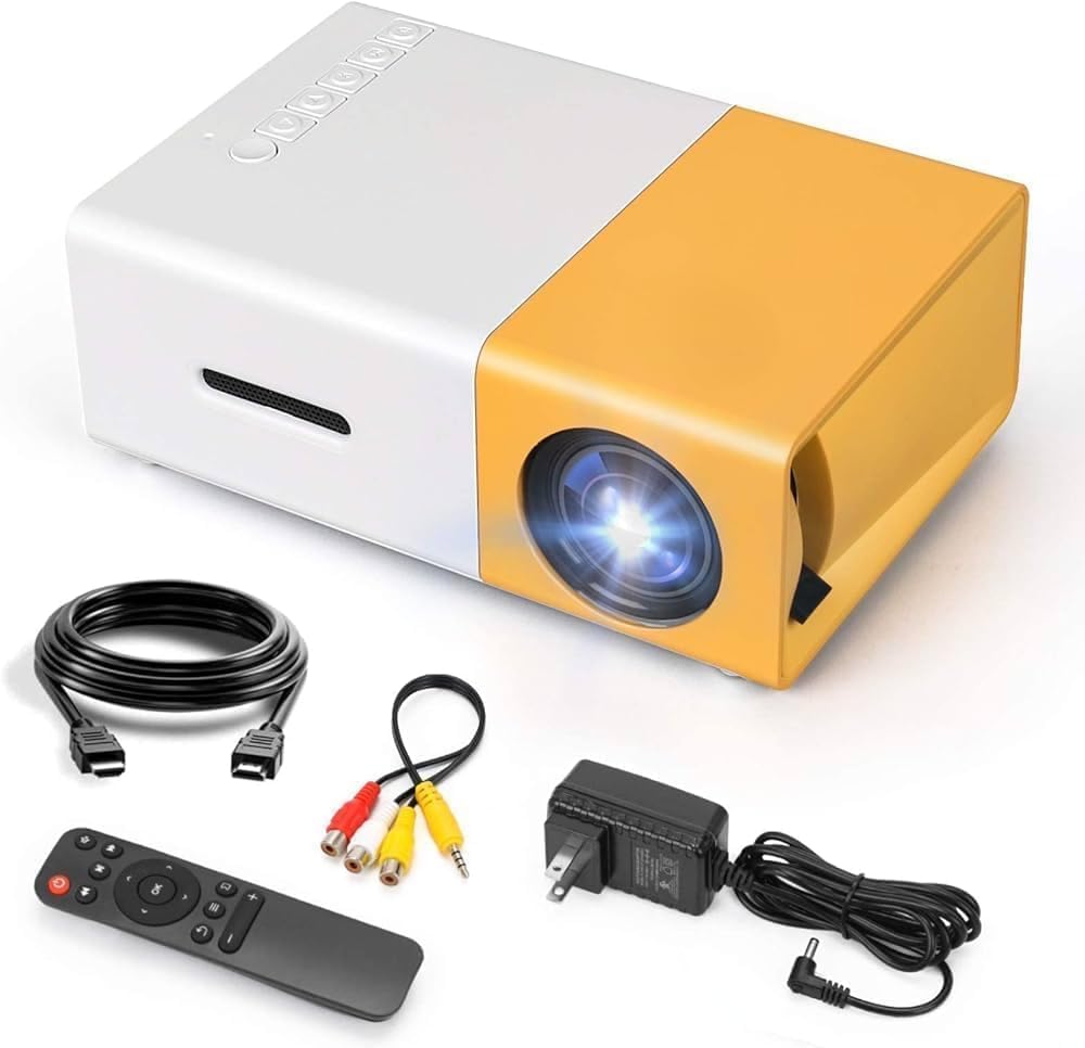 mini projector 4k & 1080p hd - portable home theater projector for outdoor movies, video, gaming, and streaming - compact, high-resolution projector for family entertainment, backyard cinema
