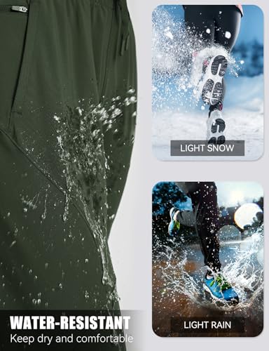 baleaf Women's Fleece Lined Pants Joggers Water-Resistant Zipper Pocket Thermal Sweatpants Winter Running Hiking Jogging3