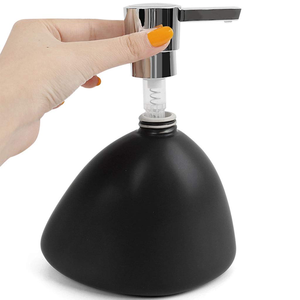 Nachfüllbarer Seifendosierer für Keramik Spenderflasche, einfach nachfüllbar Schäumende Seifenspender Pumpen-Flasche Badezimmer-Eitelkeiten Spülbecken, Press-on-Emulsion Vorratsflasche Duschlotionsspe