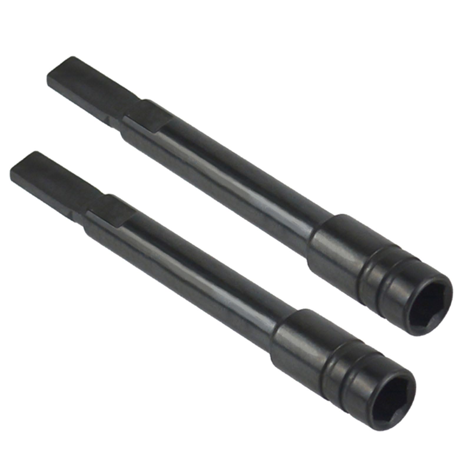 Kaccde Black 2Pcs Extension Rods Round Flat Adapter 83Mm Steel Tool For Mechanics And Projects Steel Extension Rod