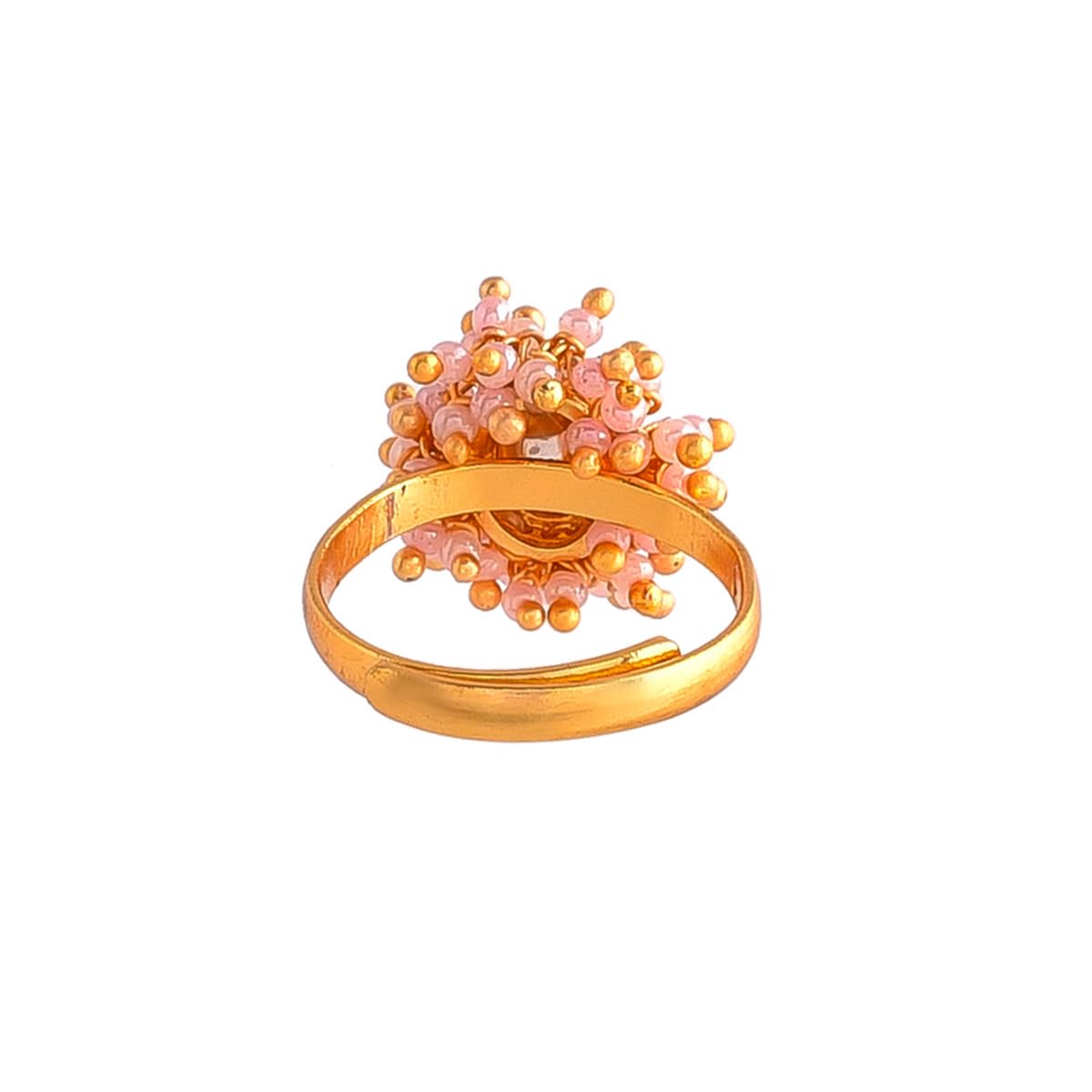 Pink Pearls Kundan Studded Ring
