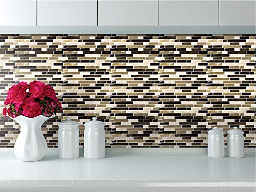 Yipscazo Peel and Stick Backsplash Tile for Kitchen, Kitchen Backsplash Peel and Stick in Beige (5 Sheets 10"x10") - Thumbnail 6