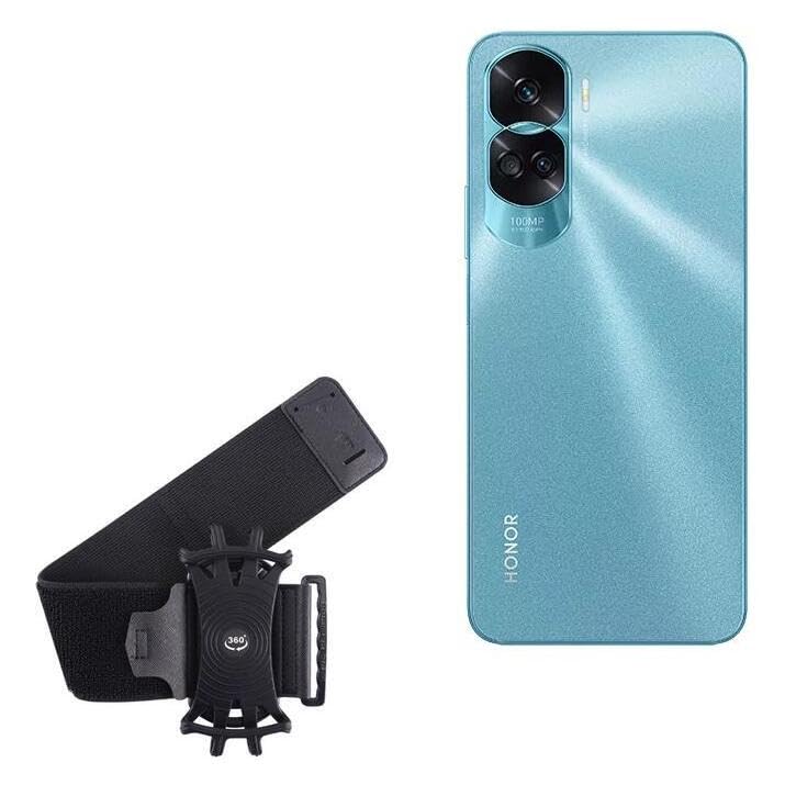 BoxWave Holster Compatible with Honor 90 Lite - ActiveStretch Sport Armband, Adjustable Armband for Workout and Running - Jet Black