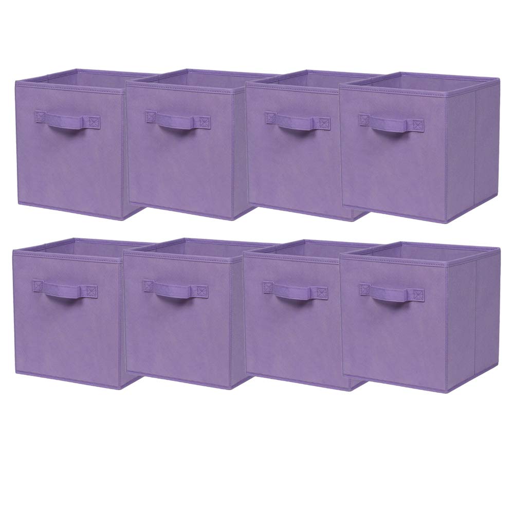 Foldable Storage Cubes Boxes Pack of 10 with Handle for Home Organization, Fabric Wardrobe Storage Box Organizer Basket Bins for Clothes Toys Towels, Collapsible&Durable Dark Blue 33x38x33cm — view 141
