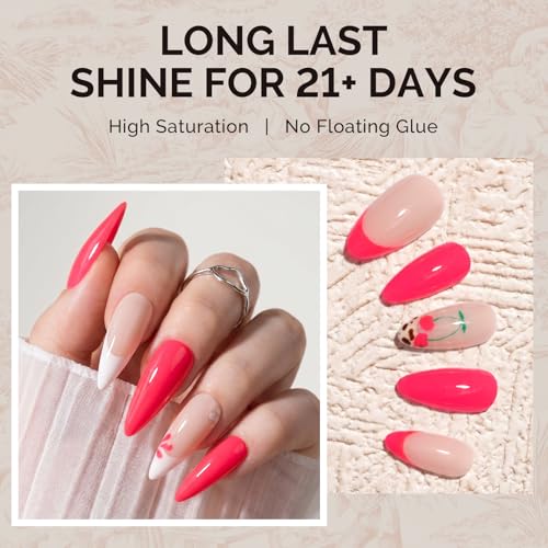 Image of MelodySusie Neon Pink Gel Nail Polish,0.5fl oz Nails Soak Off UV LED Bright Hot Pink Gel Polish Gift for Women Nail Art Manicure Salon DIY Nail Design Decoration at Home-A2632