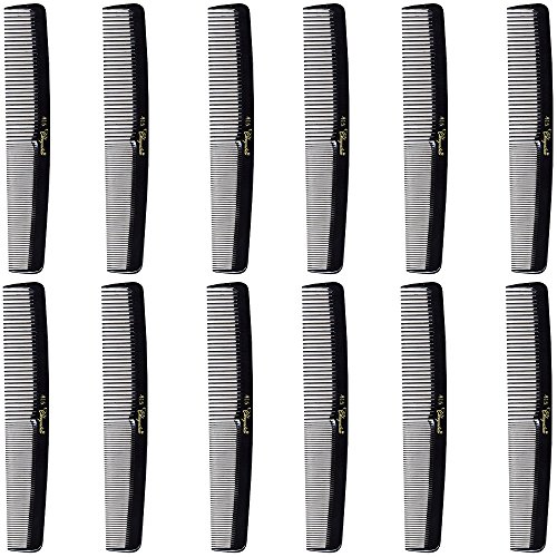 Cleopatra 415 7" Smooth Round Back Hair Comb (12 Pack)12 x SB-C415-BLK