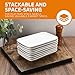 Bruntmor White Rectangular Platter Plates Set of 8 - Ceramic Serving Dishes - 8'' White Plates Serving Tray for Dessert Appetizer, Salad - Microwave Oven Safe - Perfect for Dinner and Party Buffet